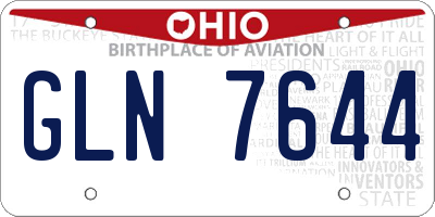 OH license plate GLN7644
