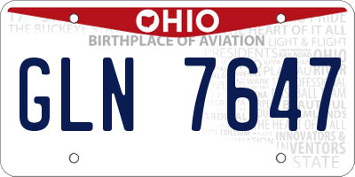 OH license plate GLN7647