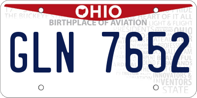 OH license plate GLN7652