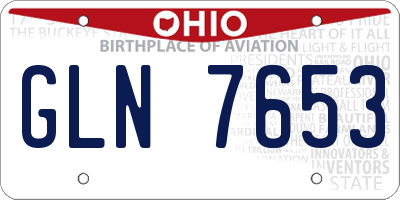 OH license plate GLN7653