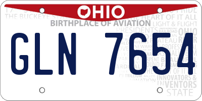 OH license plate GLN7654