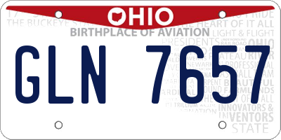OH license plate GLN7657
