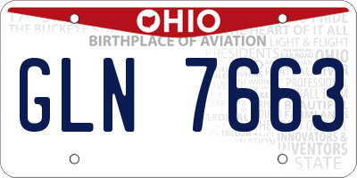 OH license plate GLN7663
