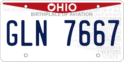 OH license plate GLN7667