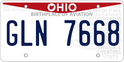 OH license plate GLN7668
