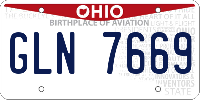 OH license plate GLN7669