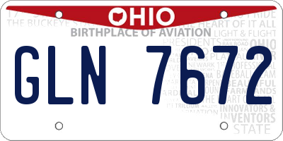 OH license plate GLN7672