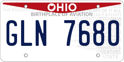 OH license plate GLN7680