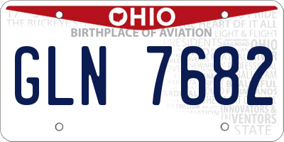 OH license plate GLN7682