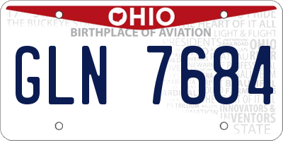 OH license plate GLN7684