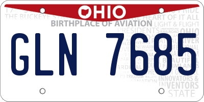 OH license plate GLN7685