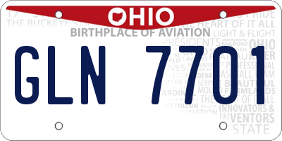 OH license plate GLN7701