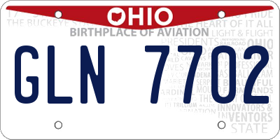 OH license plate GLN7702