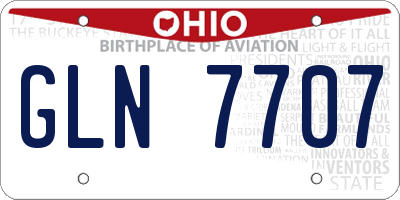 OH license plate GLN7707