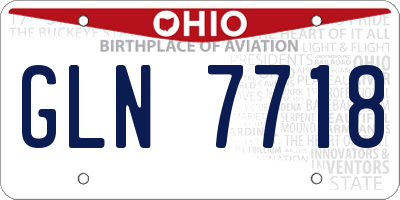 OH license plate GLN7718
