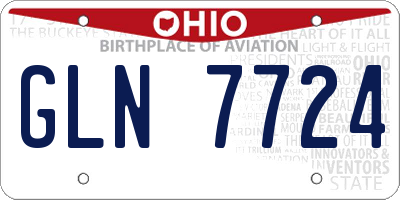 OH license plate GLN7724