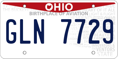 OH license plate GLN7729