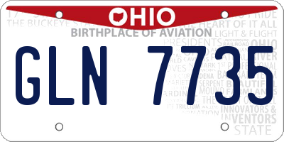 OH license plate GLN7735