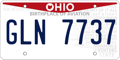 OH license plate GLN7737