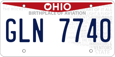 OH license plate GLN7740