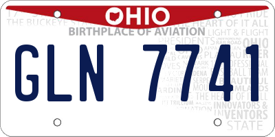 OH license plate GLN7741