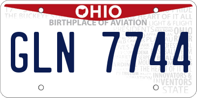 OH license plate GLN7744