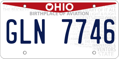OH license plate GLN7746