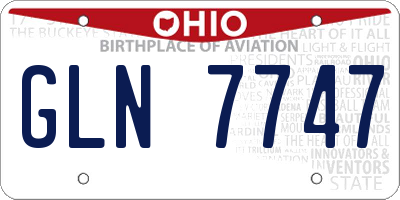 OH license plate GLN7747