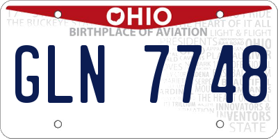 OH license plate GLN7748