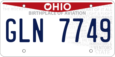 OH license plate GLN7749