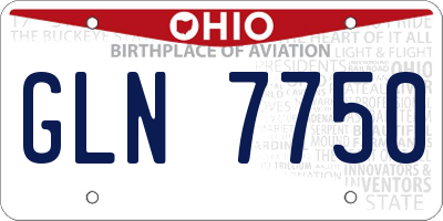 OH license plate GLN7750
