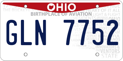 OH license plate GLN7752