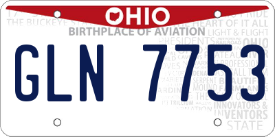 OH license plate GLN7753