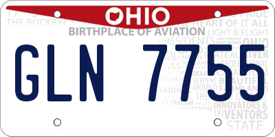 OH license plate GLN7755