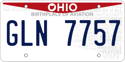 OH license plate GLN7757
