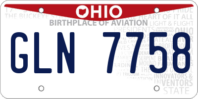 OH license plate GLN7758