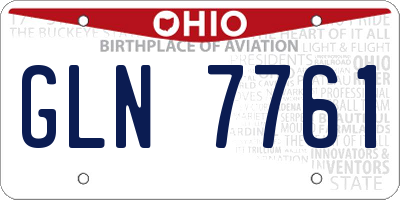 OH license plate GLN7761