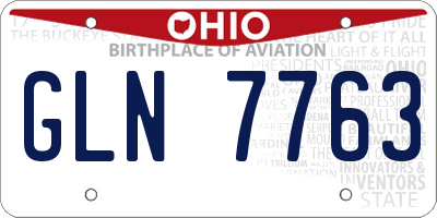 OH license plate GLN7763
