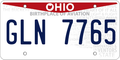 OH license plate GLN7765