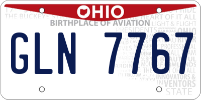 OH license plate GLN7767