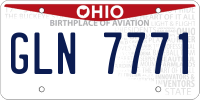 OH license plate GLN7771