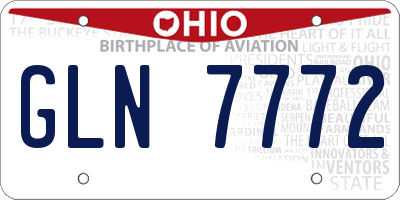 OH license plate GLN7772