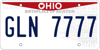 OH license plate GLN7777