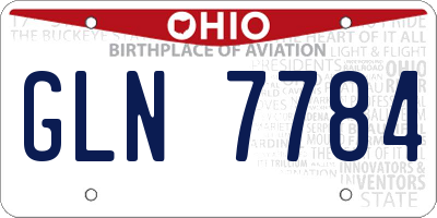 OH license plate GLN7784