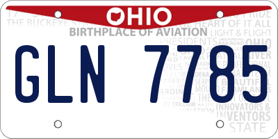 OH license plate GLN7785