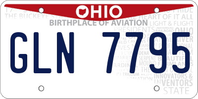 OH license plate GLN7795