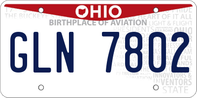 OH license plate GLN7802