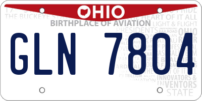 OH license plate GLN7804
