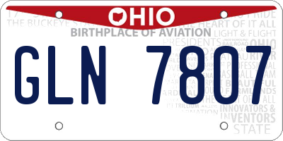 OH license plate GLN7807