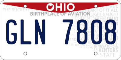 OH license plate GLN7808